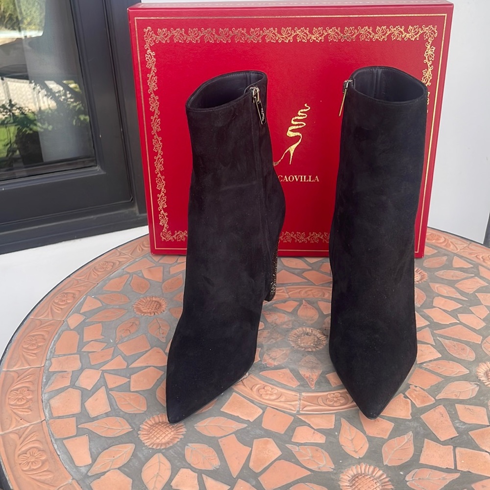 Rene Caovilla boots with glitter hills. Like new